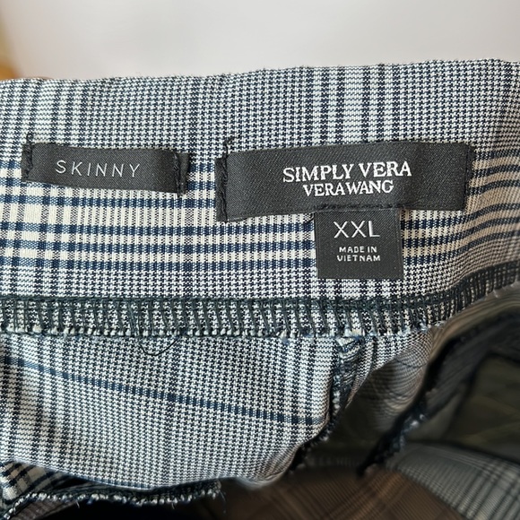 Simple Vera Wang Women Black White Checkered Stretch Pants XXL 2XLARGE PLUS SIZE - Picture 7 of 9